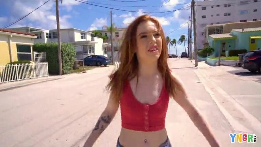 Bang Madi Collins Flashes Her Perky Tits On The Boardwalk Madi